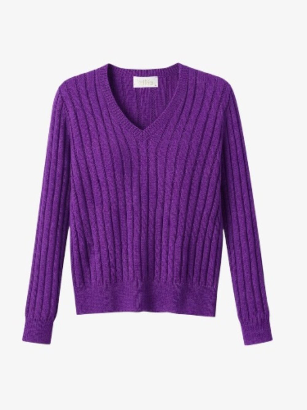 Rich Purple Cable Knit Sweater